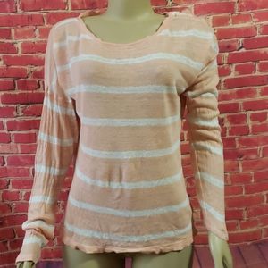 Ralph Lauren orange Striped Linen Lightweight Women's Top Sweater